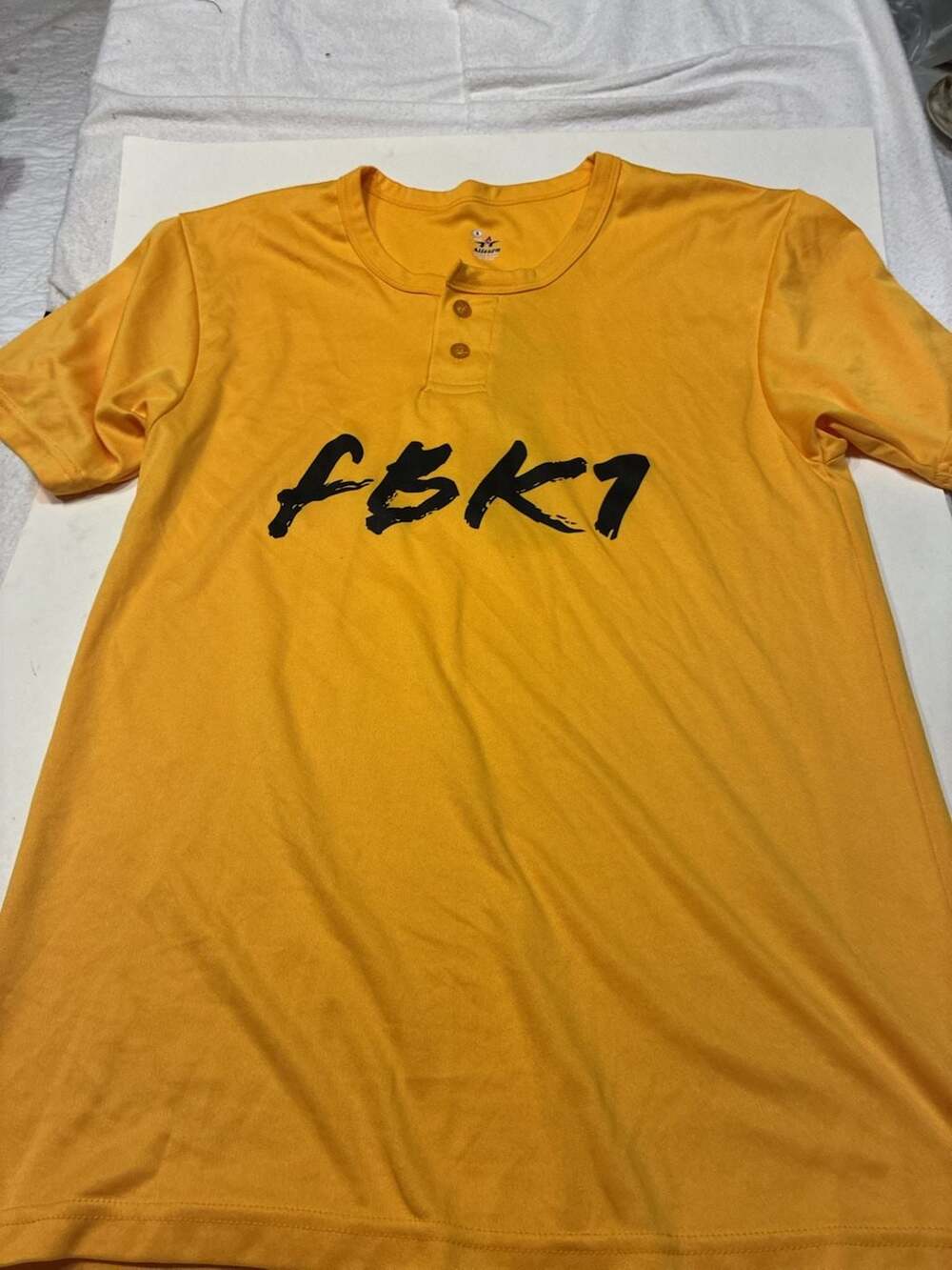 Alleson Athletic Men's Gold Performance 2-Button Jersey T-Shirt Size S